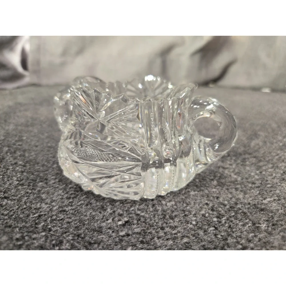 EAPG US Glass MINNESOTA #15055 Clear Toothpick Holder 3-hdld scalloped sawtooth